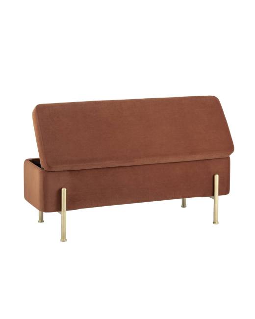 Банкетка Болейн с ящиком велюр терракотовый