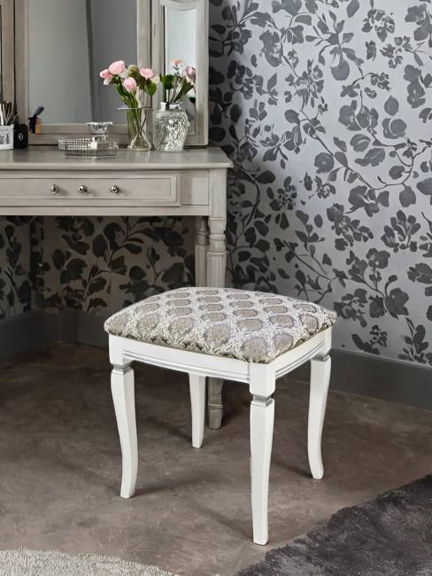 Банкетка Васко В 106Н белый/серебро, Маркус серебро Банкетка Васко В 106Н белый/серебро, Маркус серебро