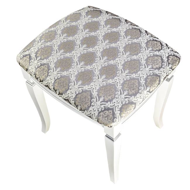 Банкетка Васко В 106Н белый/серебро, Маркус серебро Банкетка Васко В 106Н белый/серебро, Маркус серебро