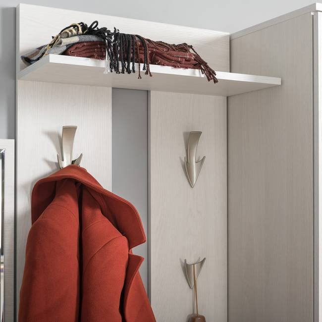 Две тумбы с одной вешалкой Ника цвет ясень анкор светлый Две тумбы с одной вешалкой Ника цвет ясень анкор светлый