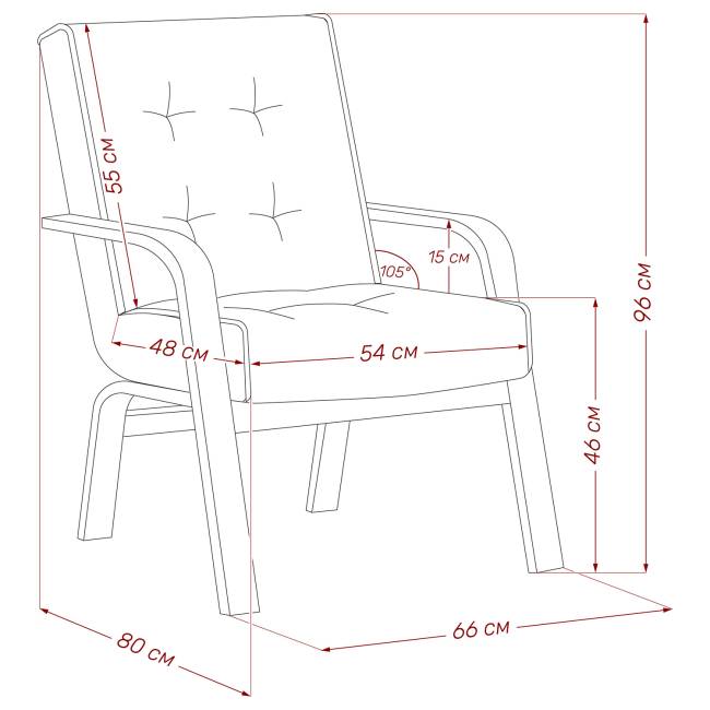 Кресло Leset Модена Орех текстура V18 бежевый, кант V23 молочный шоколад