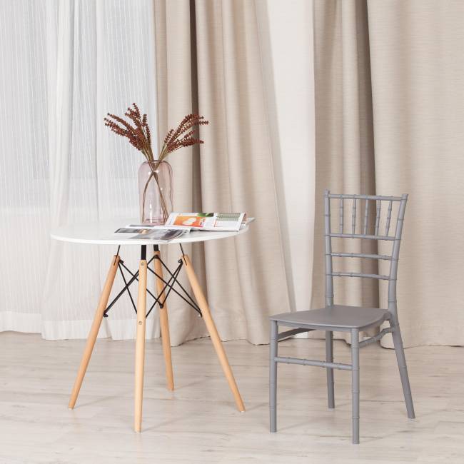 Стул CHAVARI (mod. 101) пластик, 40 х 49 х 88 см, Grey (Cерый) 09 (Комплект из 2 шт.) серый пластик