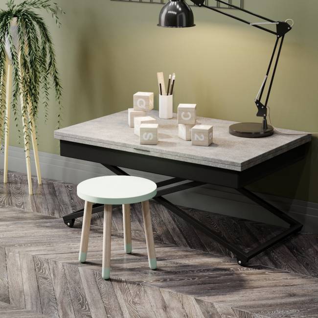 Стол универсальный трансформируемый АНДРЭ Loft ЛДСП терраццо/чёрный