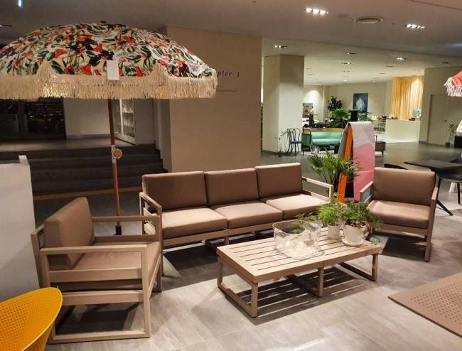 Комплект пластиковой мебели Mykonos XL бежевый, светло-коричневый