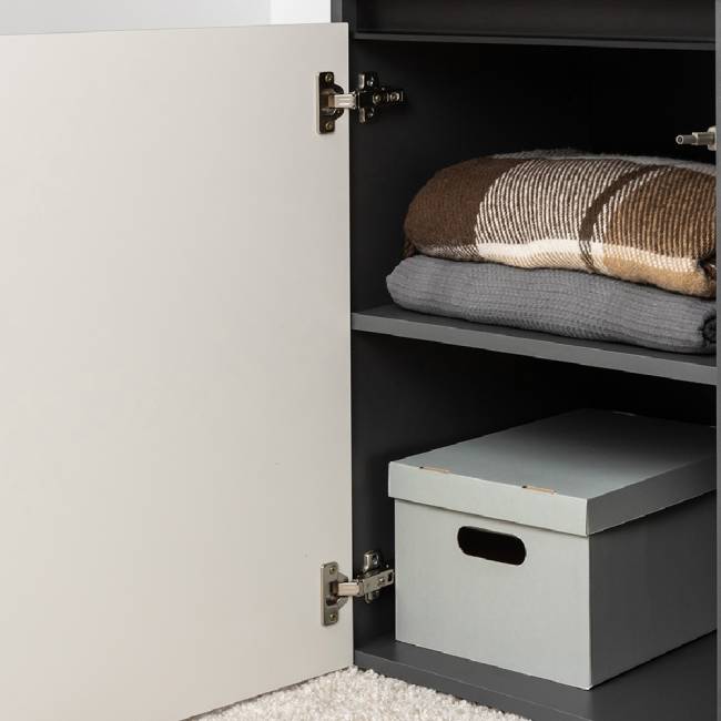 Две тумбы для аппаратуры и шкаф две дверки Сидней цвет антрацит/МДФ веллюто капучино Две тумбы для аппаратуры и шкаф две дверки Сидней цвет антрацит/МДФ веллюто капучино