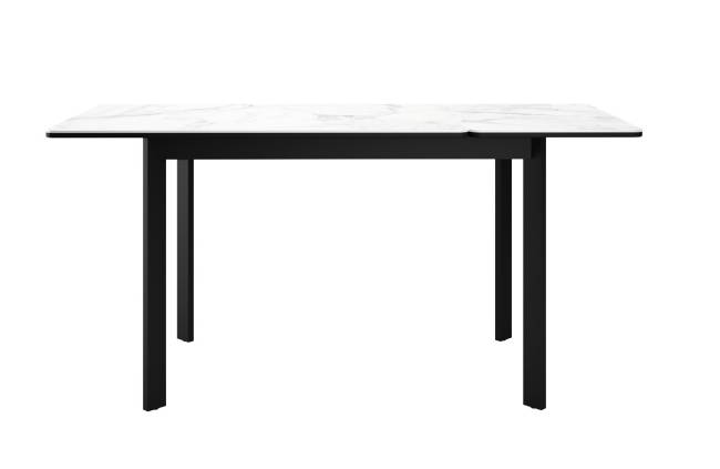 Стол DikLine LK90 Керамика Белый мрамор/подстолье черное/опоры черные