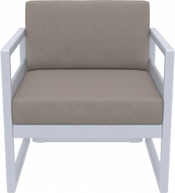 Комплект пластиковой мебели Mykonos XL серебристый, светло-коричневый