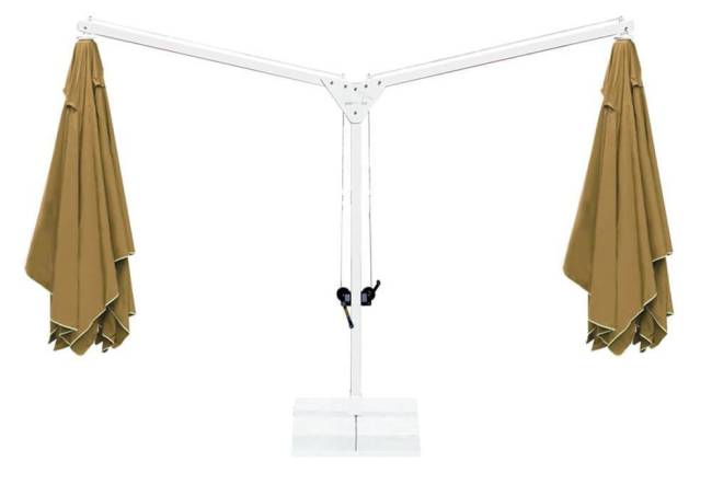 Зонт профессиональный двухкупольный 6х4 м Double Banana T бежевый 6000х4000 мм