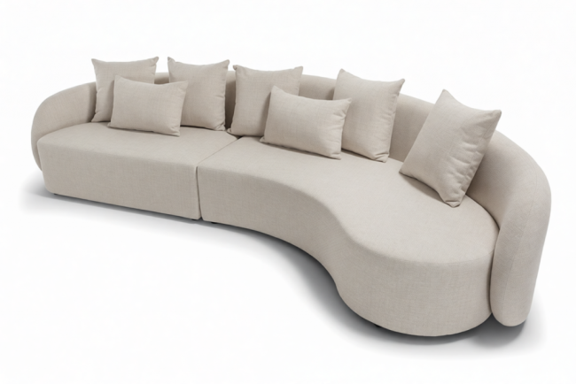 Диван модульный с подушками Cosy Modular конопляный 3600х1100х740 мм