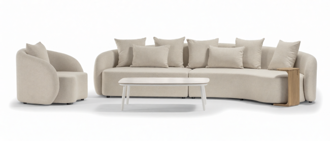 Диван модульный с подушками Cosy Modular конопляный 3600х1100х740 мм