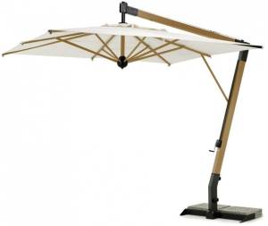 Зонт профессиональный 3х4 м Palladio Braccio имитация ироко, слоновая кость 3000х4000 мм