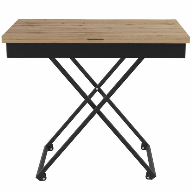 Стол универсальный трансформируемый АНДРЭ Loft ЛДСП дуб вотан/чёрный