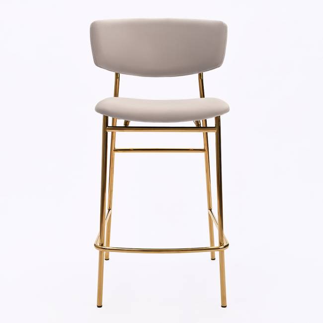 Дизайнерский полубарный стул Marko латте, основание золото Дизайнерский полубарный стул Marko латте, основание золото