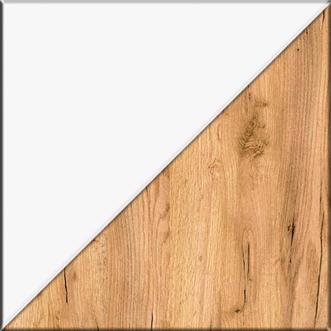 Вешалка с полкой на шесть крючков Октава цвет белый шагрень/дуб крафт золотой