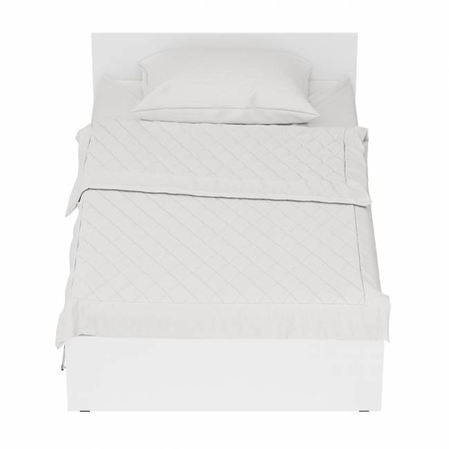 Кровать белая с ящиками Стандарт 1200 цвет белый