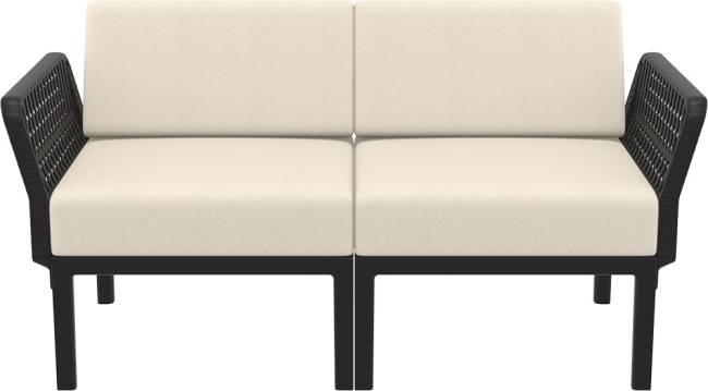 Комплект пластиковой мебели Portofino Lounge черный, бежевый Комплект пластиковой мебели Portofino Lounge черный, бежевый