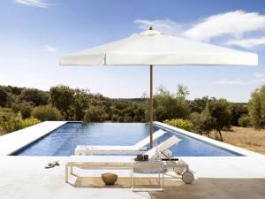 Зонт профессиональный телескопический 3х4 м Palladio Telescopic натуральный, слоновая кость 3000х4000 мм