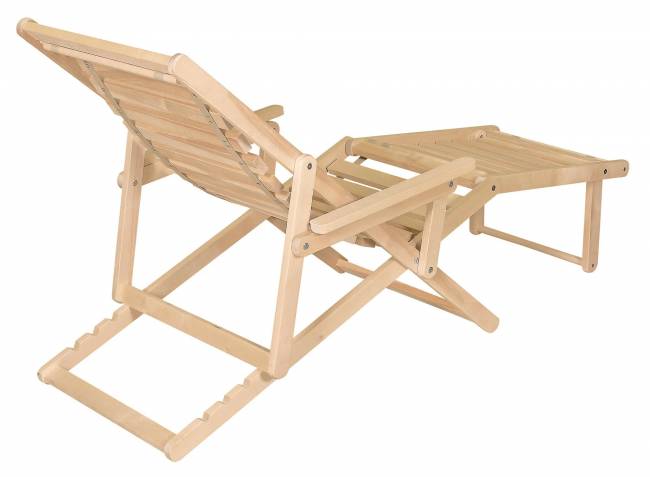 Шезлонг с подлокотниками Чивас, Натуральное дерево