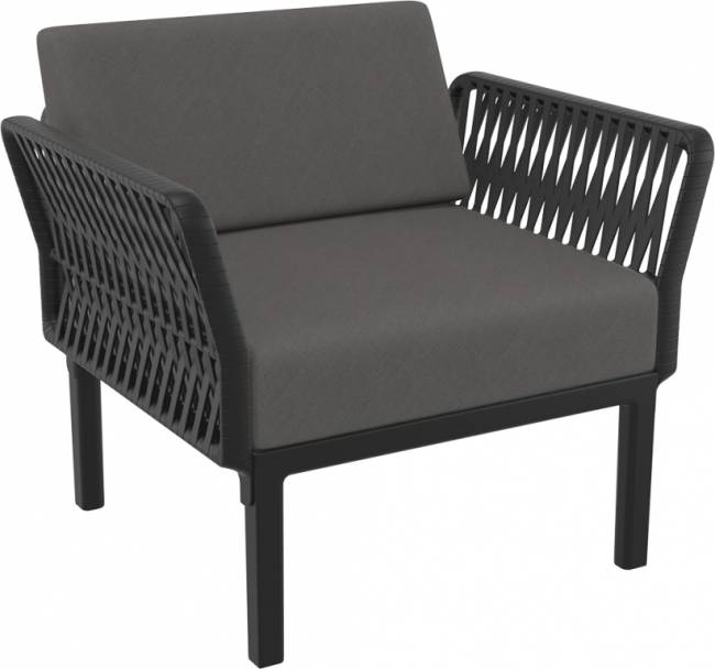 Комплект пластиковой мебели Portofino Lounge черный, темно-серый Комплект пластиковой мебели Portofino Lounge черный, темно-серый