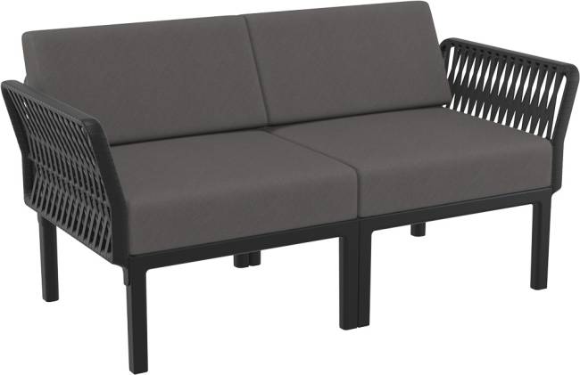 Комплект пластиковой мебели Portofino Lounge черный, темно-серый Комплект пластиковой мебели Portofino Lounge черный, темно-серый