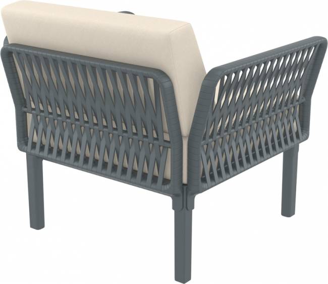 Комплект пластиковой мебели Portofino Lounge темно-серый, бежевый Комплект пластиковой мебели Portofino Lounge темно-серый, бежевый