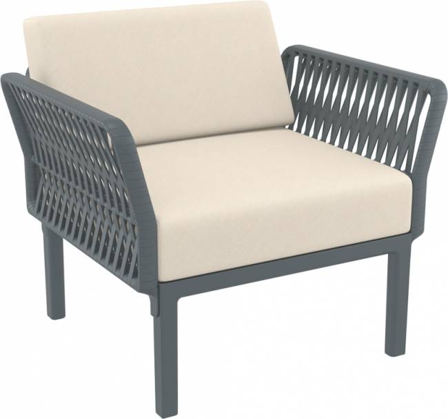 Комплект пластиковой мебели Portofino Lounge темно-серый, бежевый Комплект пластиковой мебели Portofino Lounge темно-серый, бежевый