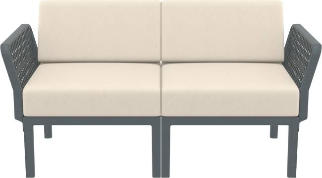 Комплект пластиковой мебели Portofino Lounge темно-серый, бежевый Комплект пластиковой мебели Portofino Lounge темно-серый, бежевый