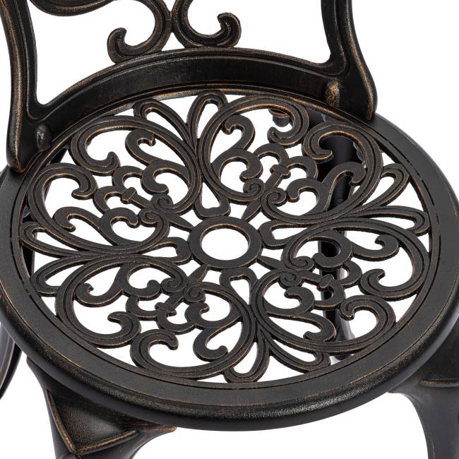 Комплект Secret de Maison Romance/Романс (стол+2 стула) алюминиевый сплав, D60/H67, 53х41х89см, бронзовый бронза/bronze алюминиевый сплав Комплект Secret de Maison Romance/Романс (стол+2 стула) алюминиевый сплав, D60/H67, 53х41х89см, бронзовый бронза/bronze алюминиевый сплав