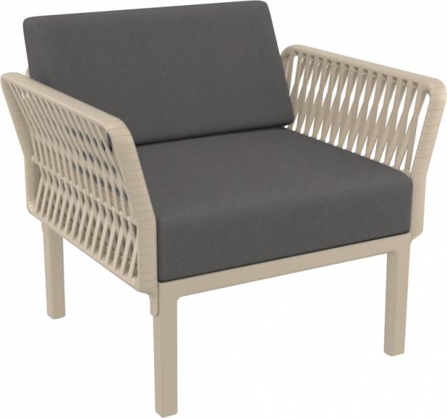 Комплект пластиковой мебели Portofino Lounge бежевый, темно-серый Комплект пластиковой мебели Portofino Lounge бежевый, темно-серый