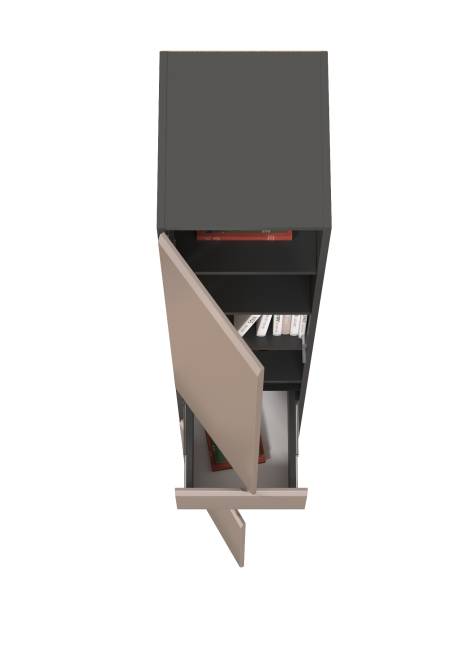 Шкаф с ящиком Сидней 13.202 цвет антрацит/МДФ веллюто капучино