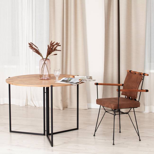 Стол складывающийся YOOP (mod. 1212) ЛДСП+меламин/металл, 100 x 100 x 72 см, сосна/чёрный сосна/чёрный ЛДСП+меламин/металл Стол складывающийся YOOP (mod. 1212) ЛДСП+меламин/металл, 100 x 100 x 72 см, сосна/чёрный сосна/чёрный ЛДСП+меламин/металл