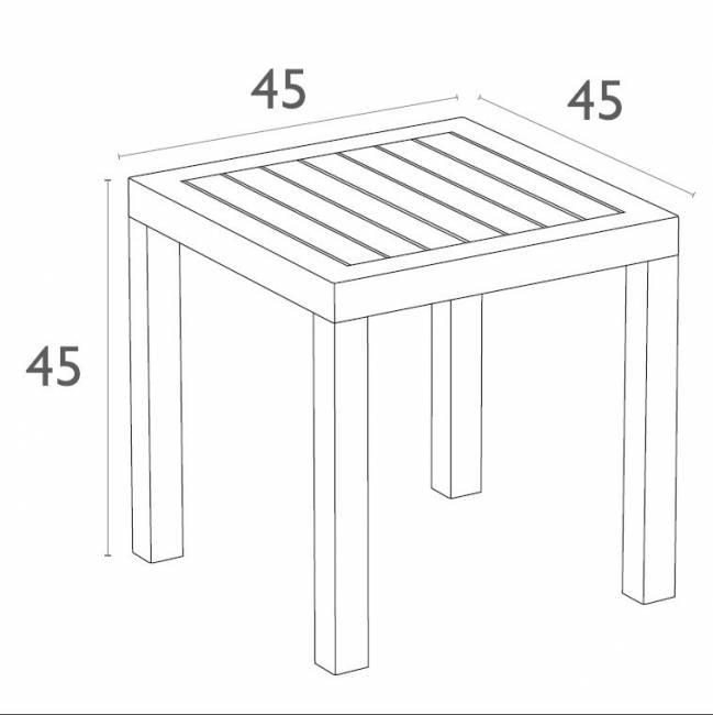 Столик пластиковый для лежака Ocean Side Table черный 450х450х450 мм