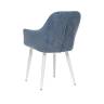 Стул с подлокотниками Leset Слим, каркас Белый, велюр Синий Синий Белый