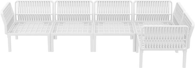 Комплект пластиковой мебели Portofino Lounge Corner белый, бежевый Комплект пластиковой мебели Portofino Lounge Corner белый, бежевый