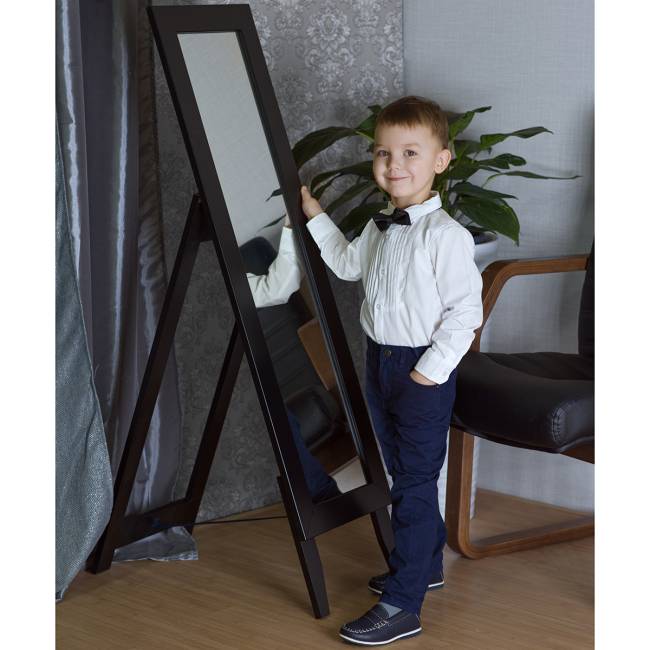 Зеркало напольное BeautyStyle 1 черный 130 см х 35 см