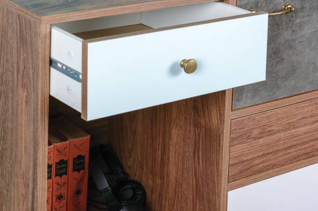 Две тумбы-комода Вайс цвет морское дерево винтаж/камень тёмный/бензин/мята/белый премиум Две тумбы-комода Вайс цвет морское дерево винтаж/камень тёмный/бензин/мята/белый премиум