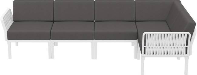 Комплект пластиковой мебели Portofino Lounge Corner белый, темно-серый Комплект пластиковой мебели Portofino Lounge Corner белый, темно-серый
