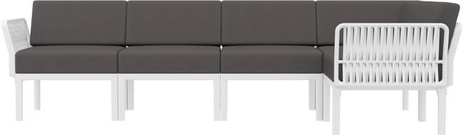 Комплект пластиковой мебели Portofino Lounge Corner белый, темно-серый Комплект пластиковой мебели Portofino Lounge Corner белый, темно-серый