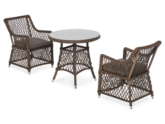 "Эспрессо - 80 L" обеденная группа плетеная, цвет коричневый "Эспрессо - 80 L" обеденная группа плетеная, цвет коричневый