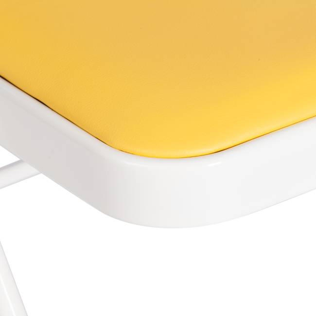 Стул складной FOLDER (mod. 3022G) каркас: металл, сиденье/спинка: экокожа, 46.5 х 47.5 х 79 см, yellow (желтый) / white (белый) (Комплект из 6 шт.) желтый, белый каркас: металл, сиденье/спинка: экокожа