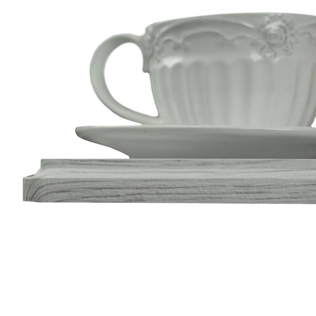 Стол сервировочный Оди металлик/белый/дуб дымчатый