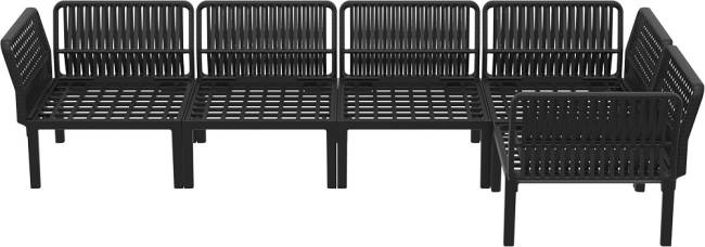 Комплект пластиковой мебели Portofino Lounge Corner черный, темно-серый Комплект пластиковой мебели Portofino Lounge Corner черный, темно-серый