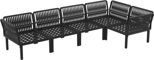 Комплект пластиковой мебели Portofino Lounge Corner черный, темно-серый Комплект пластиковой мебели Portofino Lounge Corner черный, темно-серый