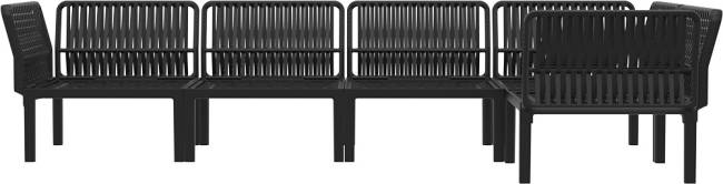 Комплект пластиковой мебели Portofino Lounge Corner черный, темно-серый Комплект пластиковой мебели Portofino Lounge Corner черный, темно-серый