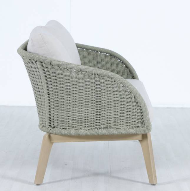 Диван деревянный двухместный Madrague светлый тик, бежевый 1270х803х774 мм