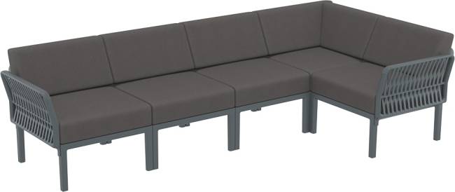Комплект пластиковой мебели Portofino Lounge Corner темно-серый, темно-серый Комплект пластиковой мебели Portofino Lounge Corner темно-серый, темно-серый