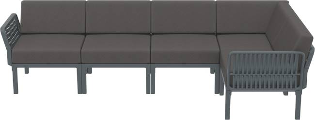 Комплект пластиковой мебели Portofino Lounge Corner темно-серый, темно-серый Комплект пластиковой мебели Portofino Lounge Corner темно-серый, темно-серый