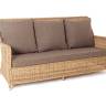 "Гляссе" диван трехместный из искусственного ротанга, цвет соломенный