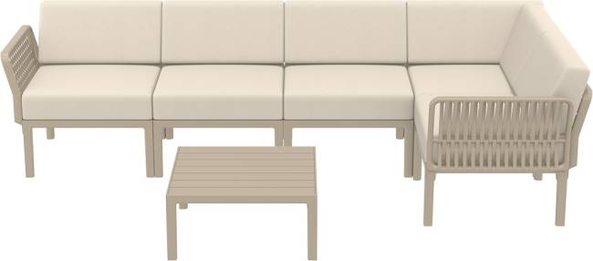 Комплект пластиковой мебели Portofino Lounge Corner бежевый, бежевый Комплект пластиковой мебели Portofino Lounge Corner бежевый, бежевый