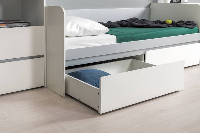 Детская мебель Торонто № 20 цвет белый шагрень/стальной серый